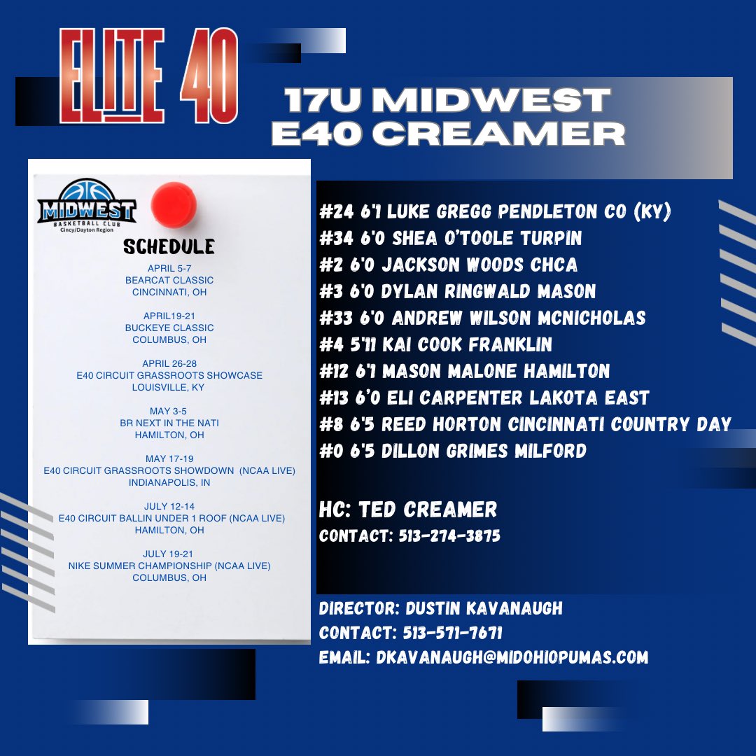 Coaches check out Andrew Wilson on our E40 Circuit team. Watch highlights below. Also here is his schedule