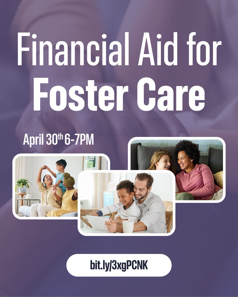 Join HESC on April 30, 6-7 PM for a session on accessing financial aid for youth in foster care!