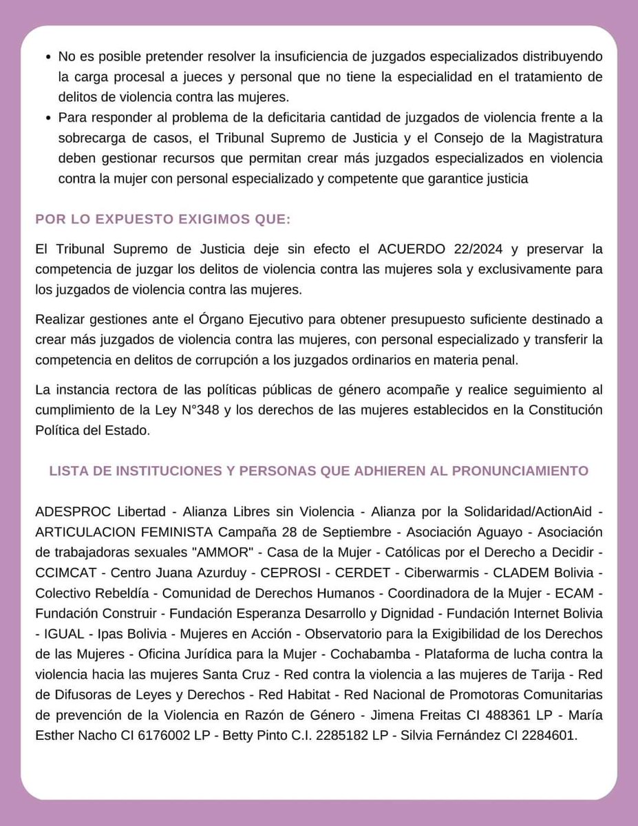 Las organizaciones de sociedad civil nos pronunciamos.📢
👉