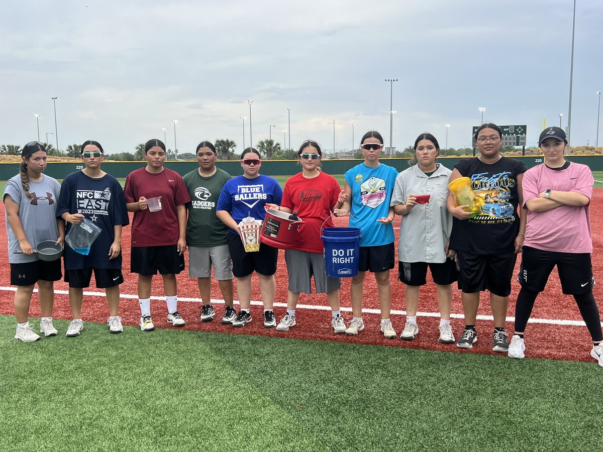 LadyWolverineS4's tweet photo. Last practice for the year + themed practice = Adam Sandler and anything but a water bottle practice. 🥎💚 https://t.co/8vQKkYRLl6