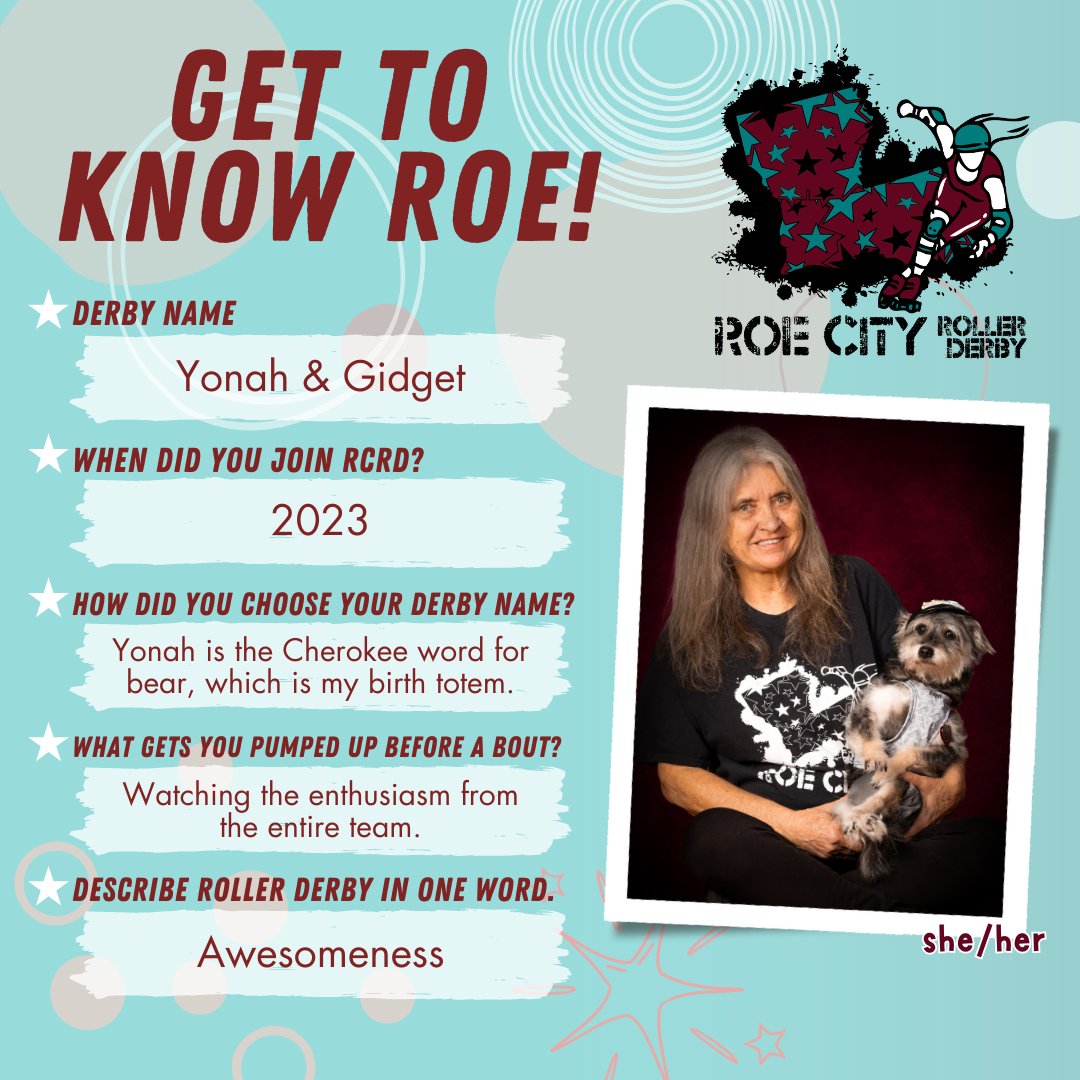 Our first bout on May 4 is coming up faster than we know it! Over the next few weeks, we will be introducing our rostered skaters and coaches, as well as our NSOs!!! 🛼🩵💜💪
The next person we are introducing is Yonah!

#RCRD #RoeCity #RoeCityRollerDerby #RoeCityRollers #RCR