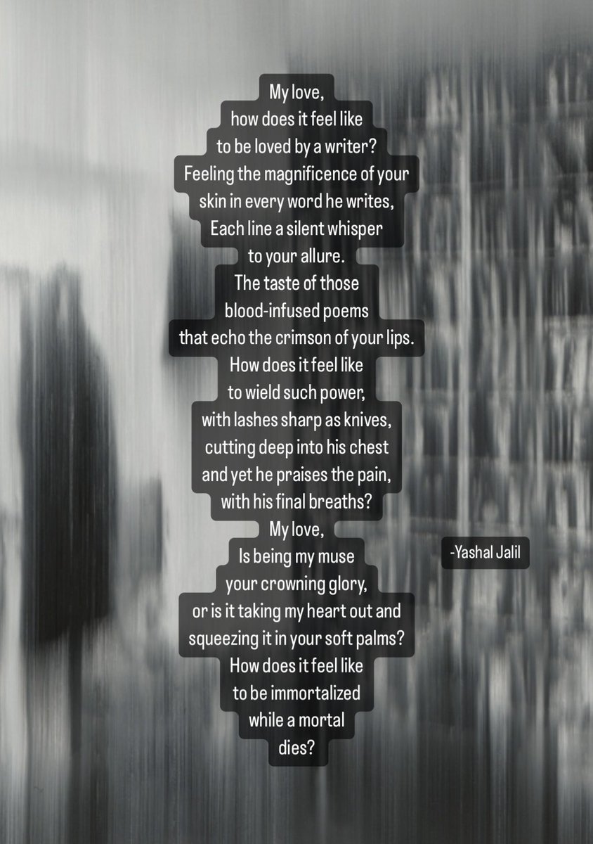 My love,
how does it feel like 
to be loved by a writer? 

Poetry: Yashal Jalil 
Painting: Gerhard Richter, “Cell,” 1988
.
.
.
#poetry #poetrycommunity #writers #poets #painting #gerhardrichter #WriterCommunity #writersoftwitter #brooklynpoets