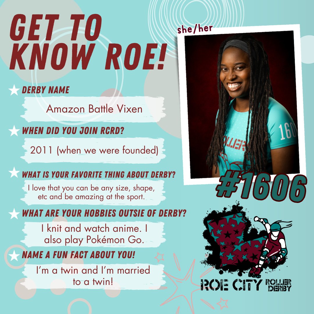 Our first bout on May 4 is coming up faster than we know it! Over the next few weeks, we will be introducing our rostered skaters and coaches, as well as our NSOs!!! 
The next person we are introducing is Amazon Battle Vixen!

#RCRD #RCR #RoeCityRollerDerby #RoeCityRollers