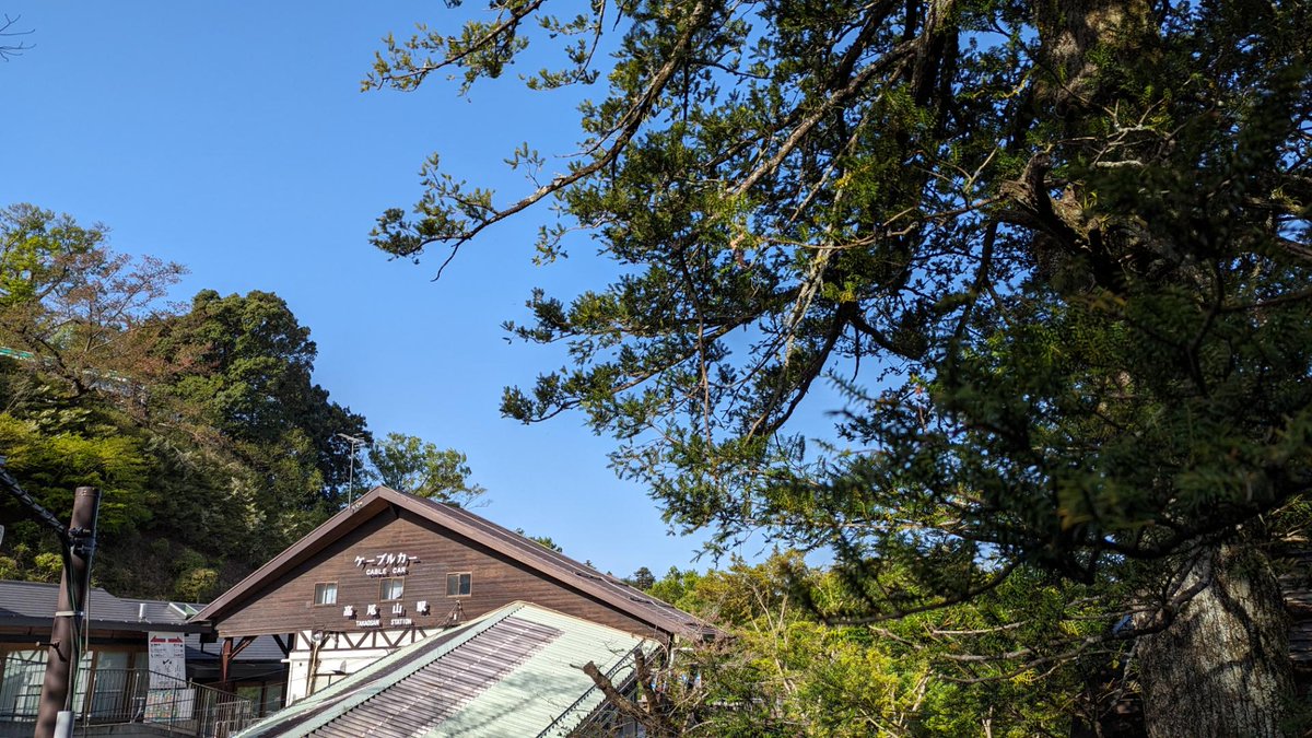 おはようございます。 午前９時３０分現在、高尾山麓、ケーブルカー清滝駅、高尾山駅の天気は「晴」気温は「１７度」です。 ケーブルカー、リフトともに通常通り運行しています。 #高尾山 #ケーブルカー #リフト