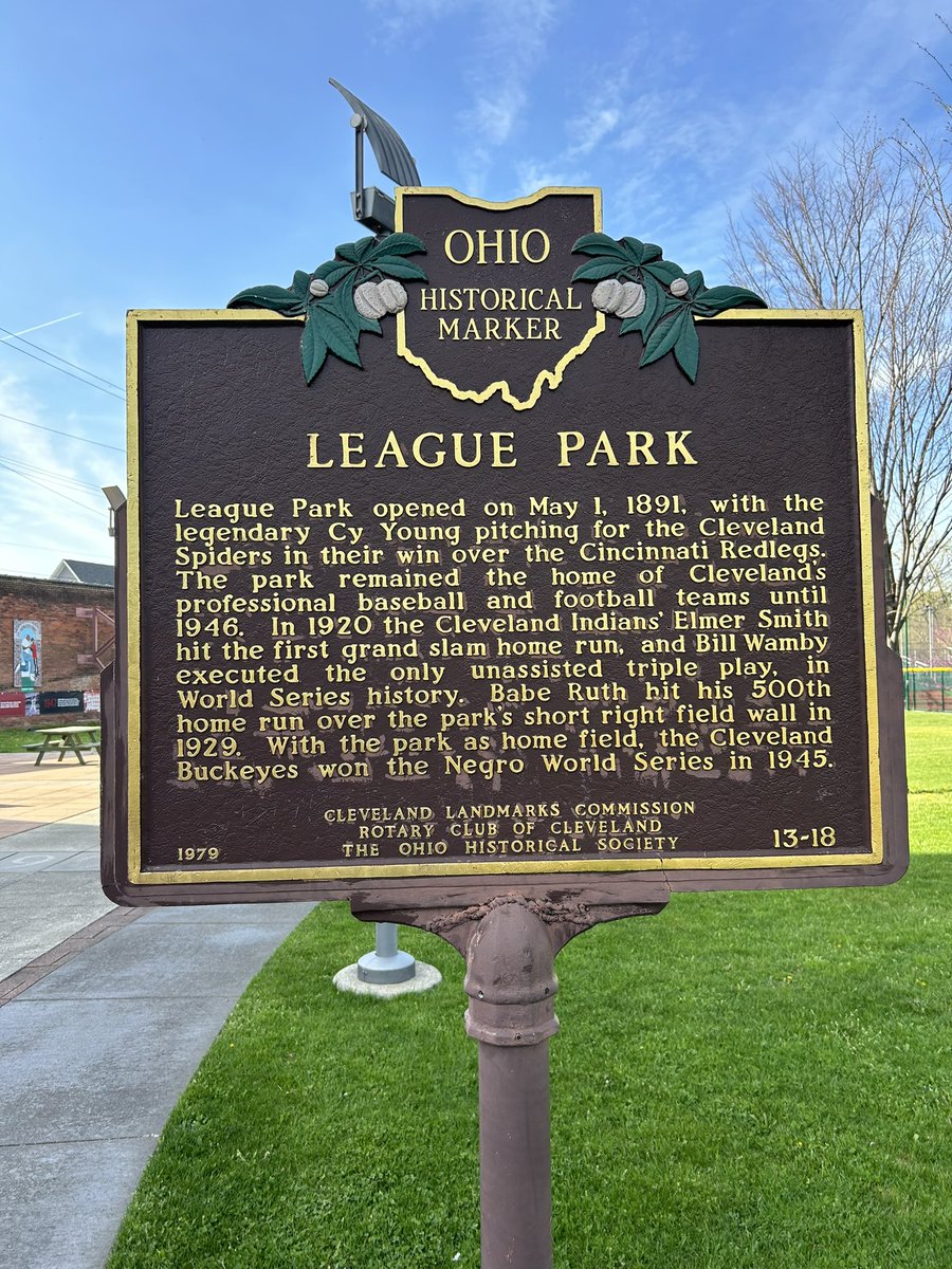 Thank you @American_Heart for a magical evening at Cleveland’s League Park. Opened in 1891 and home to Cleveland professional baseball and football until 1945. Cy Young pitched here. Babe Ruth hit his 500th HR at the very spot I am swinging. Wow!
