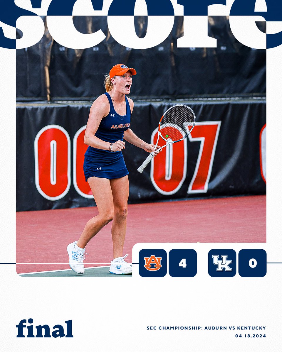 Doubles point ✅ Three straight set singles wins ✅ Quick dub ✅ Auburn defeats Kentucky and will face Tennessee tomorrow night at 5 p.m. CT in the quarterfinal round of the SEC Championship 🏆 #WarEagle