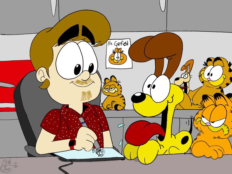 GarfieldTeacher's tweet image. Hi! I’m Micah, I’m an art teacher and a huge fan of Garfield! My dad and I have been collecting for many years, we’ve amassed over 1,000 items! I have many interests (Trains, NASCAR etc) but my classroom is Garfield themed so 🤷🏼♂️ I draw a lot too, you’ll see a lot of that here!!