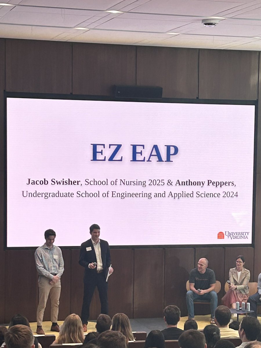 Congratulations to EZ EAP, the winning venture in the 2024 <a href="/UVA/">UVA</a> Entrepreneurship Cup Launch Competition and the $20,000 prize! #entreprenuership #innovation