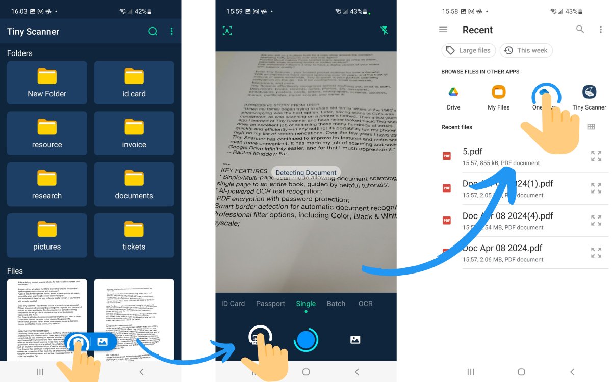 TinyScanner_app's tweet image. Cloud sync: where your files magically teleport from one device to another😆.
Let me show you how to import files from the Cloud with TinyScan on iphone and Android.
