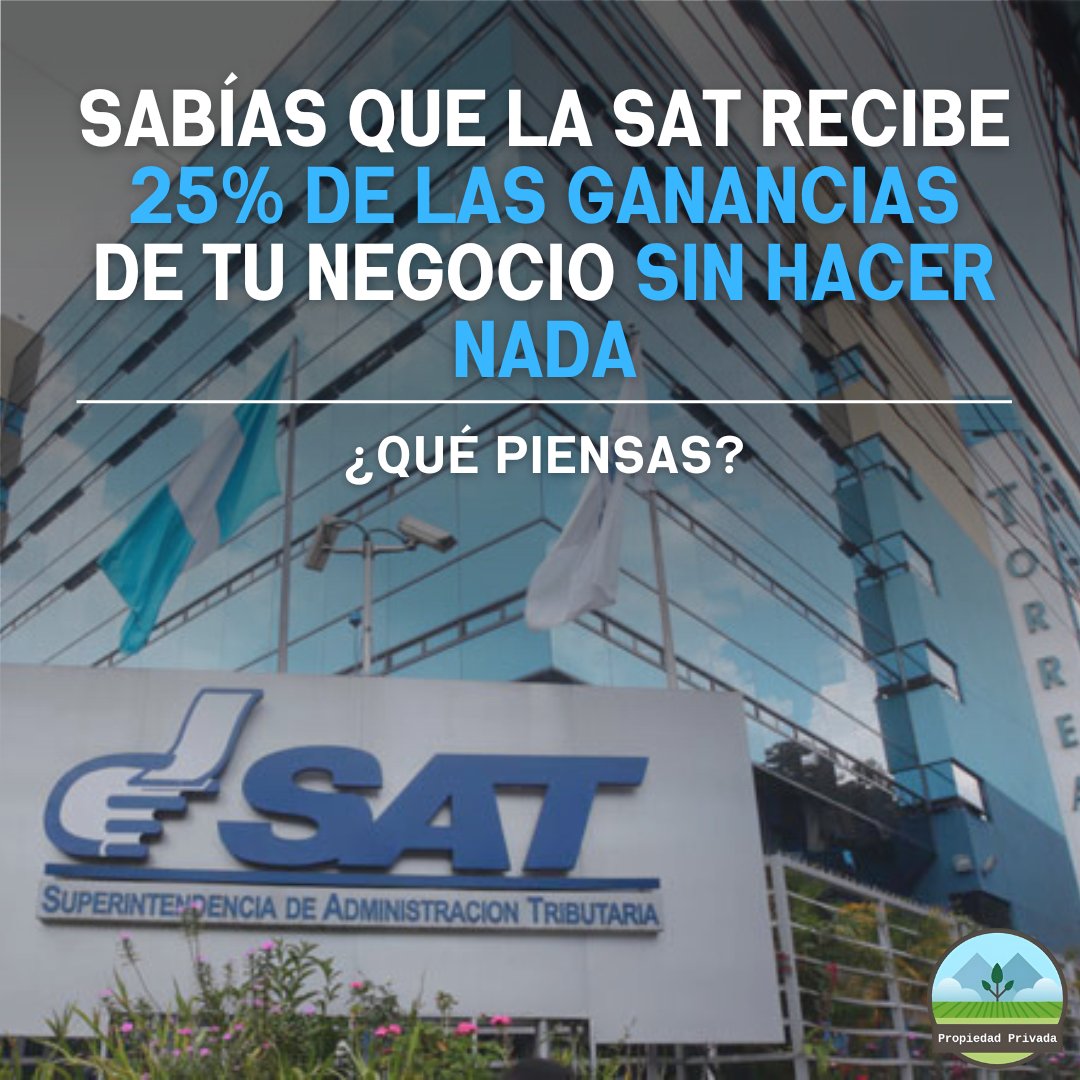 No más impuestos.
#MasMercadoMenosEstado #libertad #justicia #Economia #Guatemala #PropiedadPrivada #ComerciantesUnidos