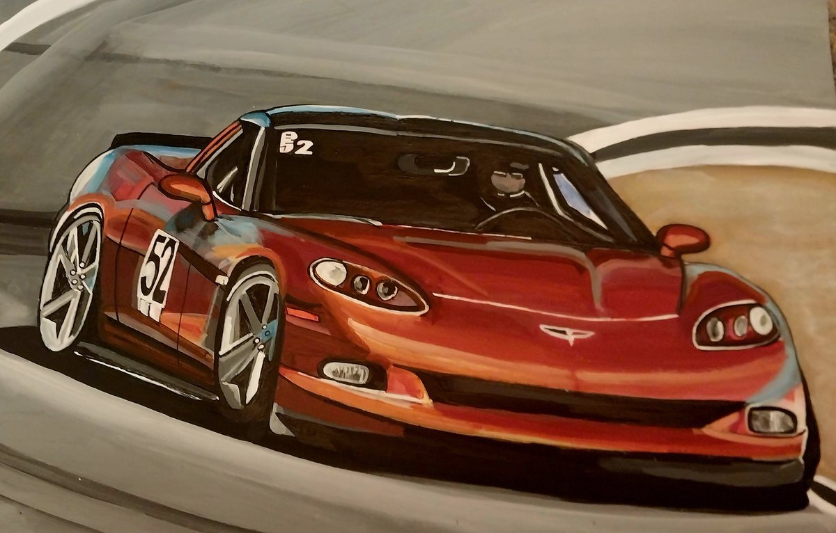 Good night Yall 😴 here is a painting I did for someone on Twitter of their awesome corvette!!!