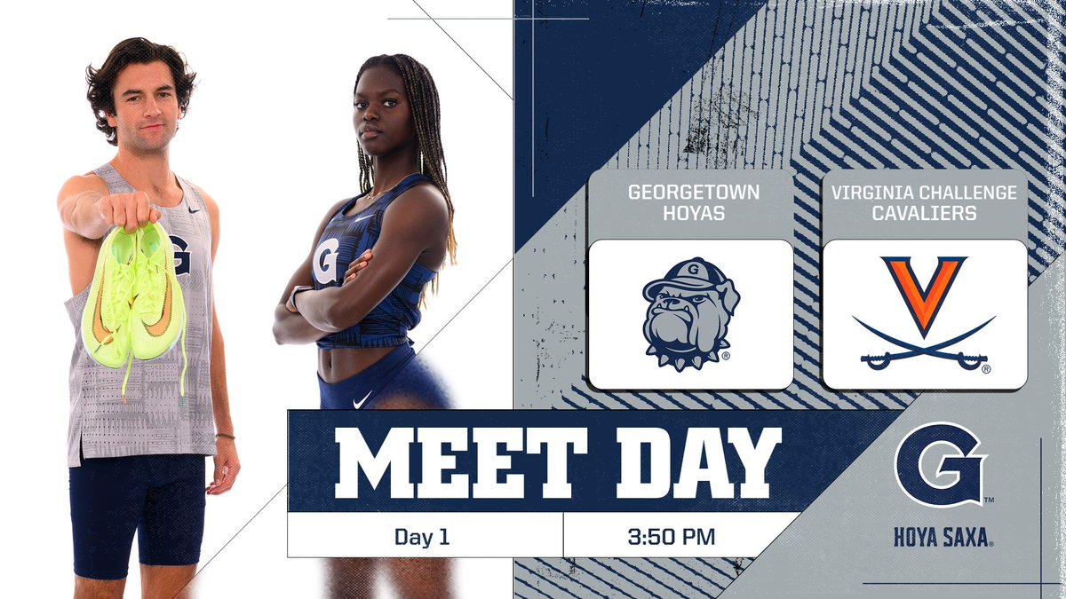 MEET DAY part ✌️! The Hoyas are taking the track in Charlottesville! #HoyaSaxa