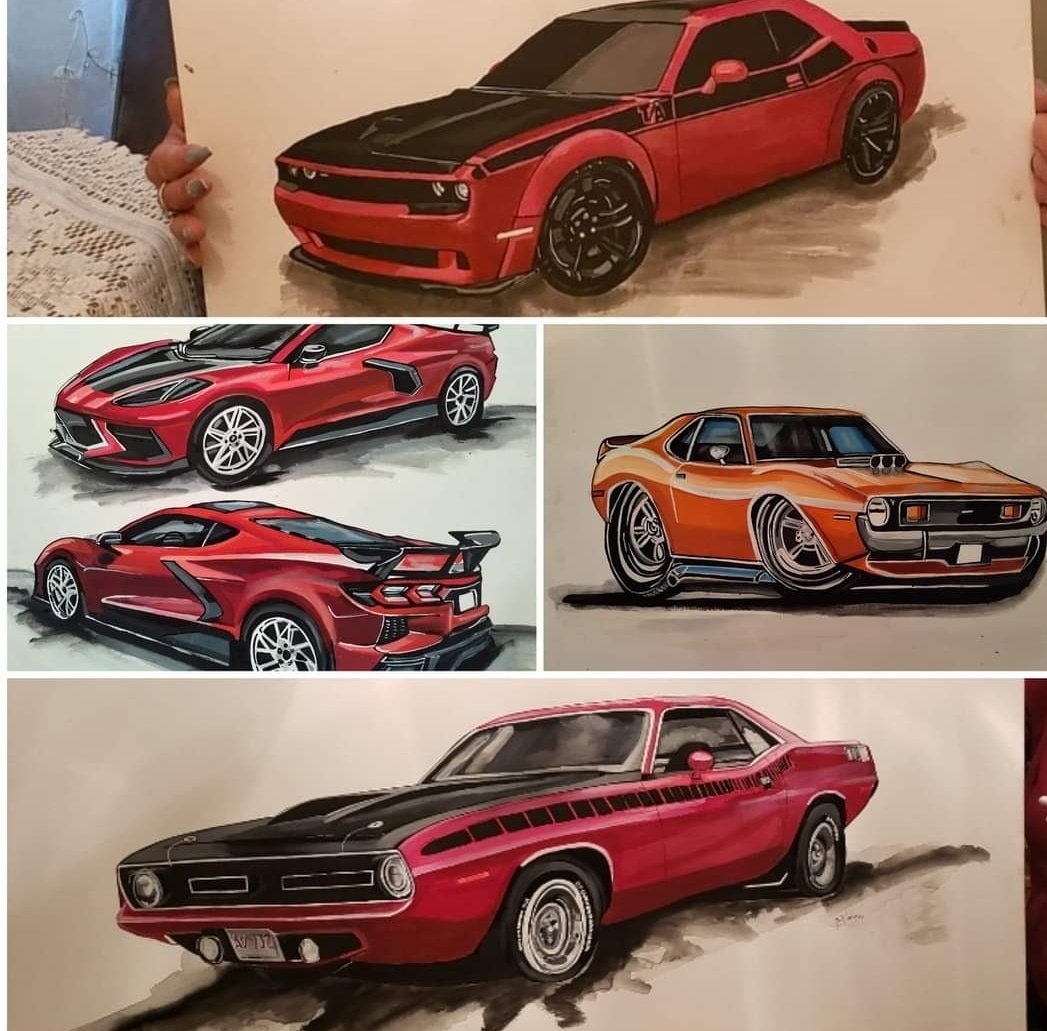 Have a great evening 😀 here are some of my car paintings I have done for people on Twitter and Facebook commission work of their cars 🚗 😀