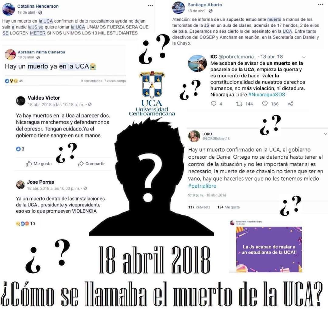 Recuerdan esto ??
Yo si... una mentira más después de indio maíz..
Sigo esperando el nombre del muerto 
Una gran cadena de desinformación que nos causó daño emocional físico y económico 
Pero #NoPudieronNiPodrán
#SomosVictoriasVerdaderas 
#4519LaPatriaLaRevolución 
#PLOMO19 ❤️🖤