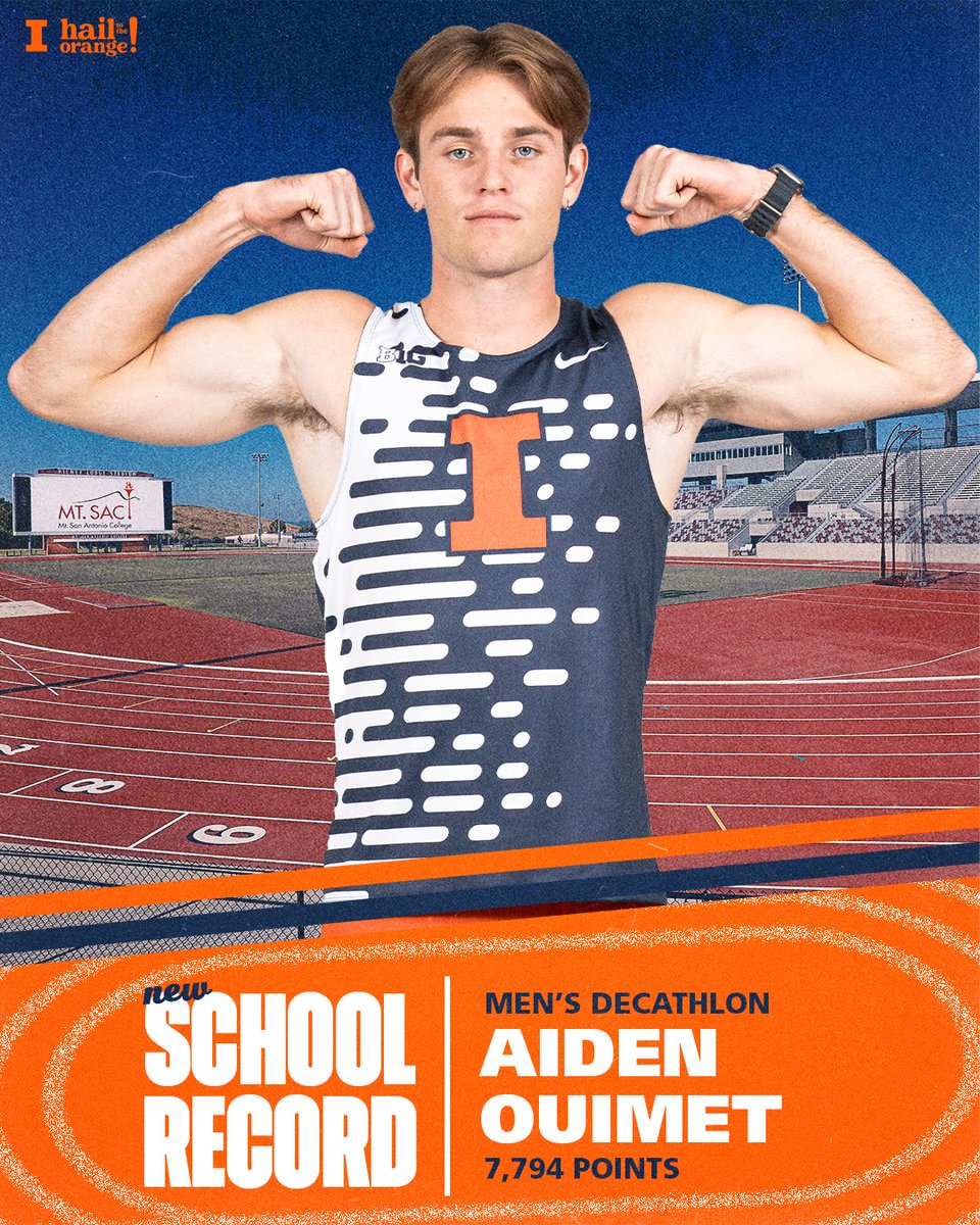 Aiden breaks his own school record in his first decathlon of the season 💪💪 #Illini I #HTTO I #WhyNotILL I @AidenOuimet