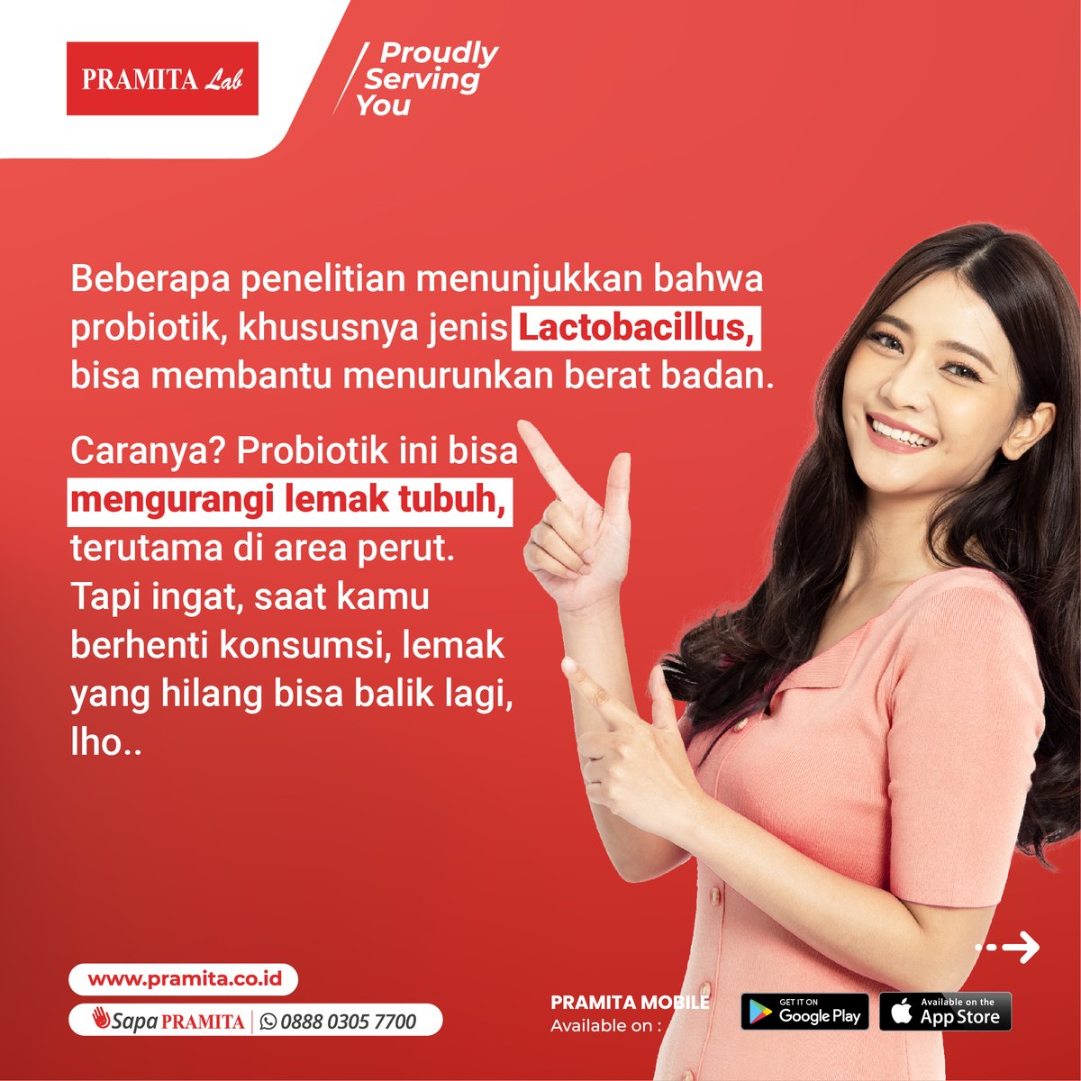 pramitalab_id's tweet image. Siapa di sini yang sudah kenal sama probiotik? Yup, bakteri baik ini bisa banget jadi sahabatmu dalam perjalanan diet! Jangan remehkan kekuatan probiotik, terutama si Lactobacillus yang bisa bantu ngecilin lemak tubuh loh
#Milenial #Probiotik #DietSehat #MakananFermentasi
