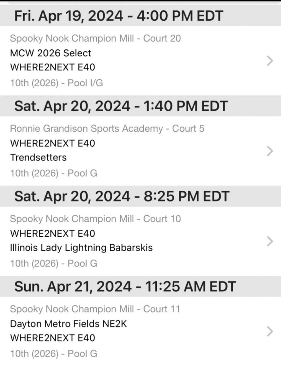 PietrasAva's tweet photo. Here is my schedule for this weekend at The Clash. @W2N_WBB #W2N #WHERE2NEXT https://t.co/Q67ttkfGXS