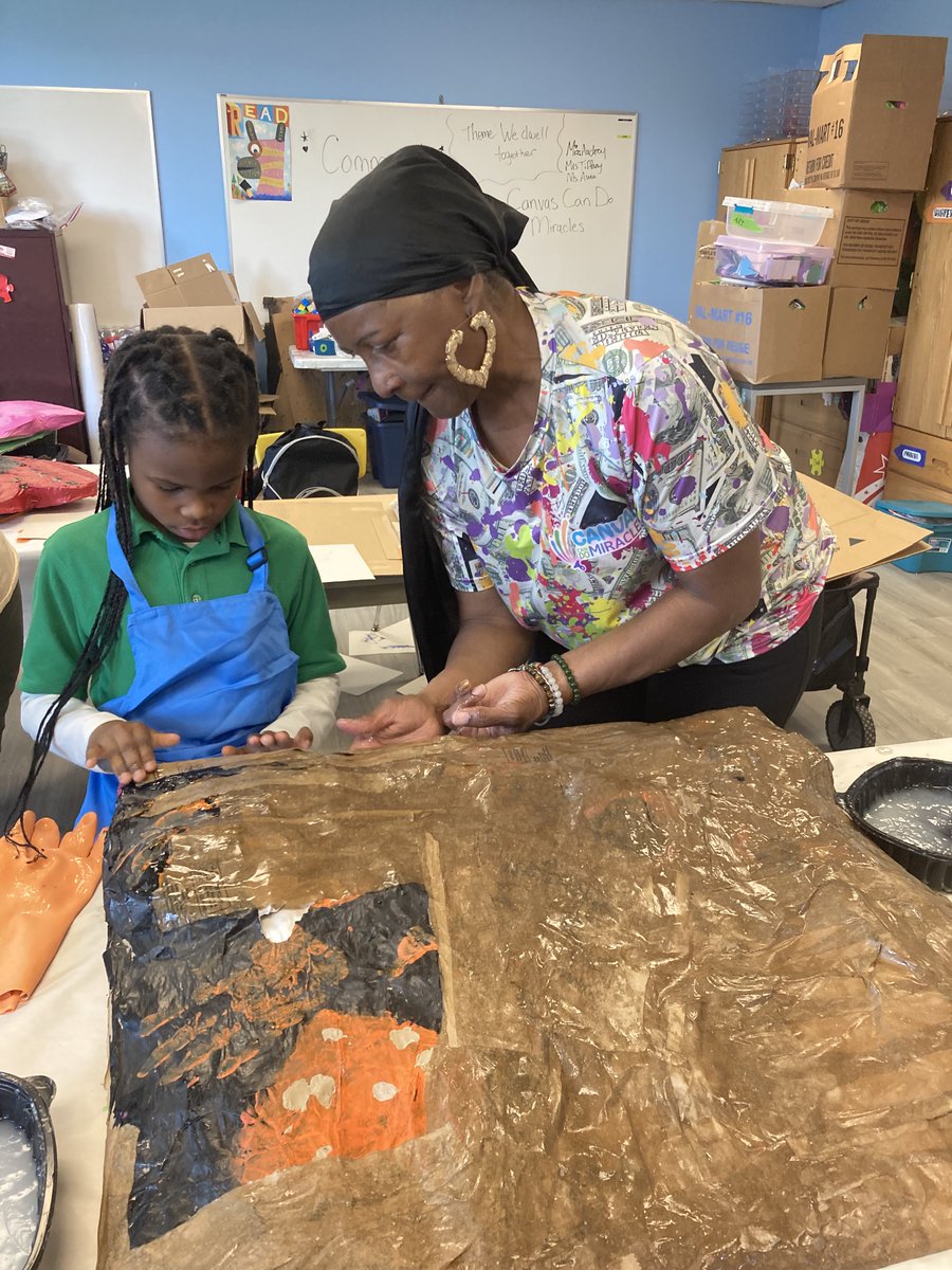 CanvasMiracles's tweet photo. Another fun day at Wesley House! The creativity was flowing as we learned to add detail to our Giant Puppets for the Cattywampus Parade on May 19TH. This year’s parade theme is “We Dwell Together,” https://t.co/R4M6rpZu6G