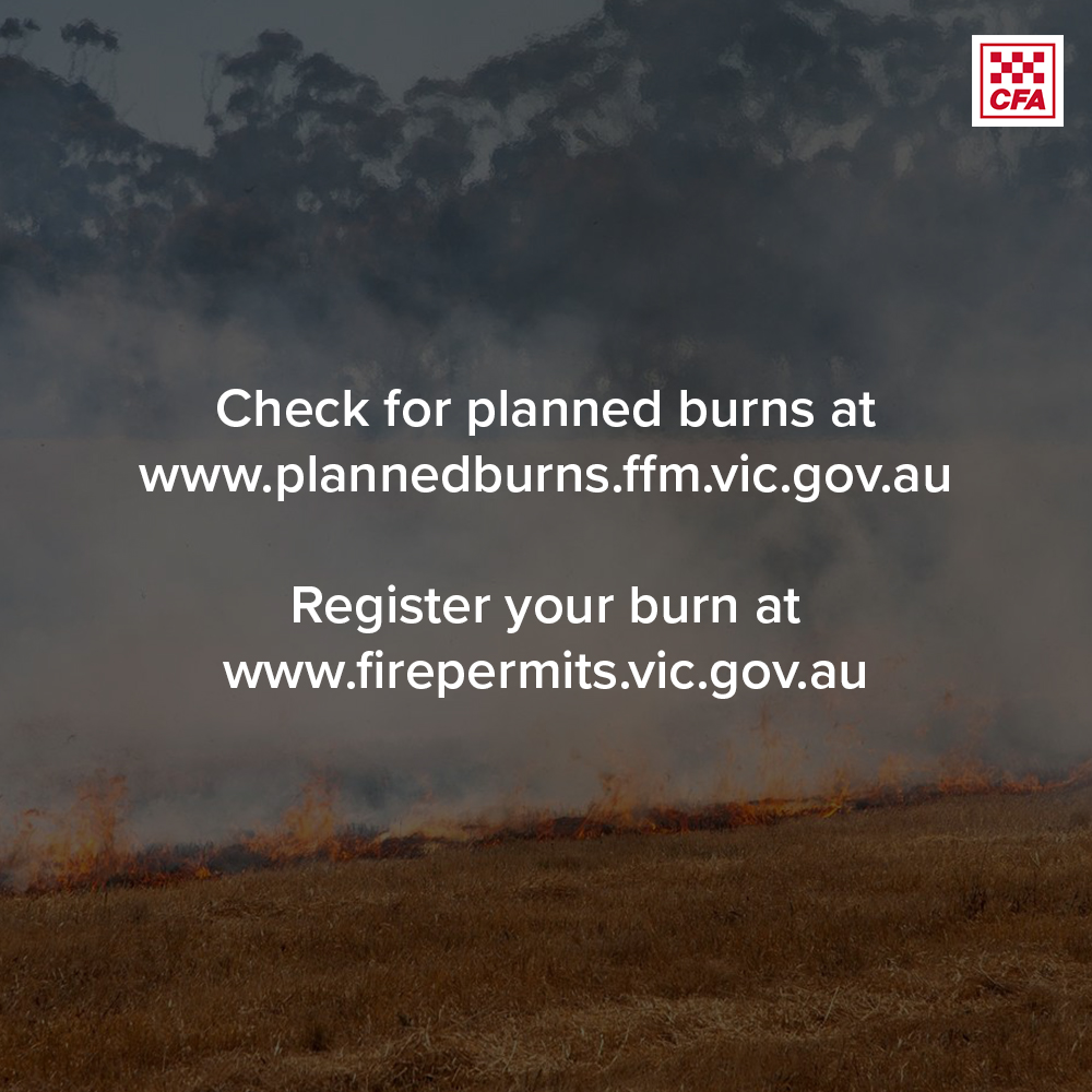 As fire restrictions continue to ease across the state, private and planned burns may cause smoke to be visible in certain areas across the state 🔥 Find out more: news.cfa.vic.gov.au/news/private-a…