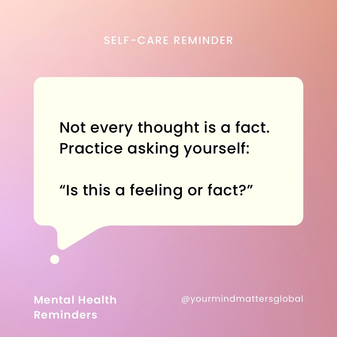andromedaama's tweet photo. Thoughts are not facts. 
#MentalHealthMatters 🧠
#MentalHealthSupport #selfcare #therapist https://t.co/3GqCdGU2na