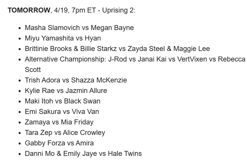 Live tomorrow on @indiewrestling at 7 pm Central time. 

It’s on. 

#Uprising2