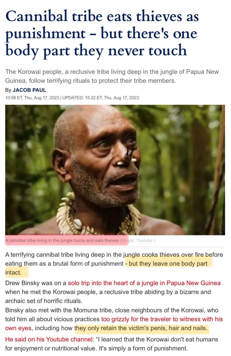There is every chance that the Korowai people ate @JoeBiden ‘s uncle, as they eat people as a form of punishment. So even as being skinny, senile old and chewy, Joe wouldn’t escape a similar fate, if they could have their hands on him. There is plenty that Calamity Joe deserves…