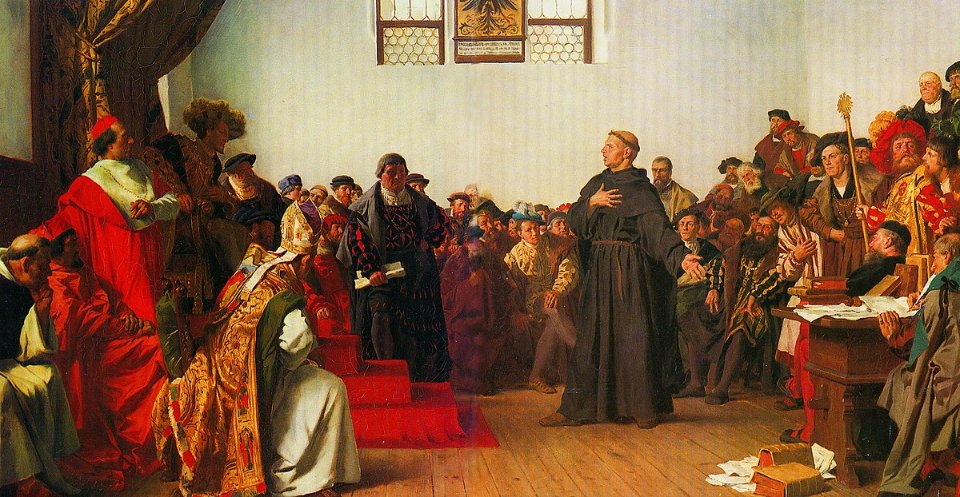 Today in history, 1521: Martin Luther refuses to recant his writings, in defiance of Holy Roman Emperor Charles V. Luther had been called to appear before the Diet at Worms to answer charges of heresy for condemning corruption in the Catholic Church. /1 #ResistanceRoots
