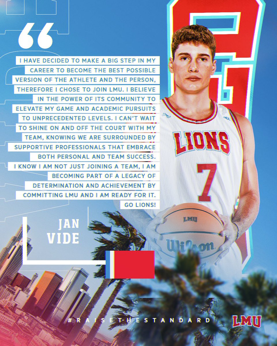 📢: Jan Vide is making a big step in his career by choosing LMU. #RaiseTheStandard