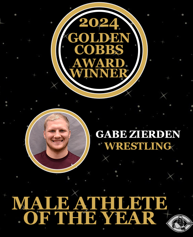 CobberSID's tweet photo. Gabe Zierden is the Male Athlete of the Year! An All-American, Zierden ended to the season with 38 wins, tied for the most ever posted by a Concordia wrestler. Congratulations Gabe and Roll Cobbs! #GoldenCobbs https://t.co/hLm7fyZDUH