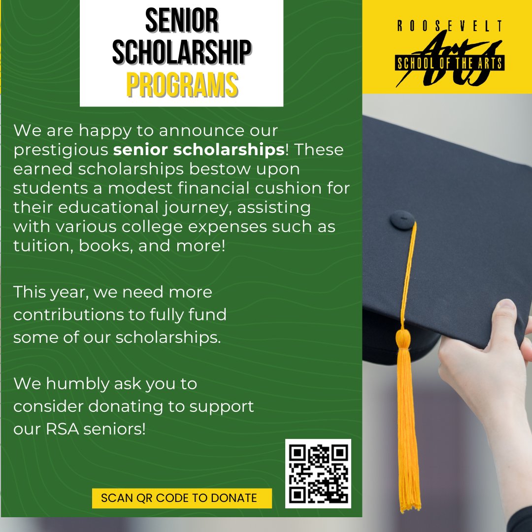 Join us in celebrating our incredible seniors! We are thrilled to announce that we are promoting our Senior Scholarship Programs and welcoming donations. Scan the QR code to learn more about our senior scholarship programs and how you can contribute.