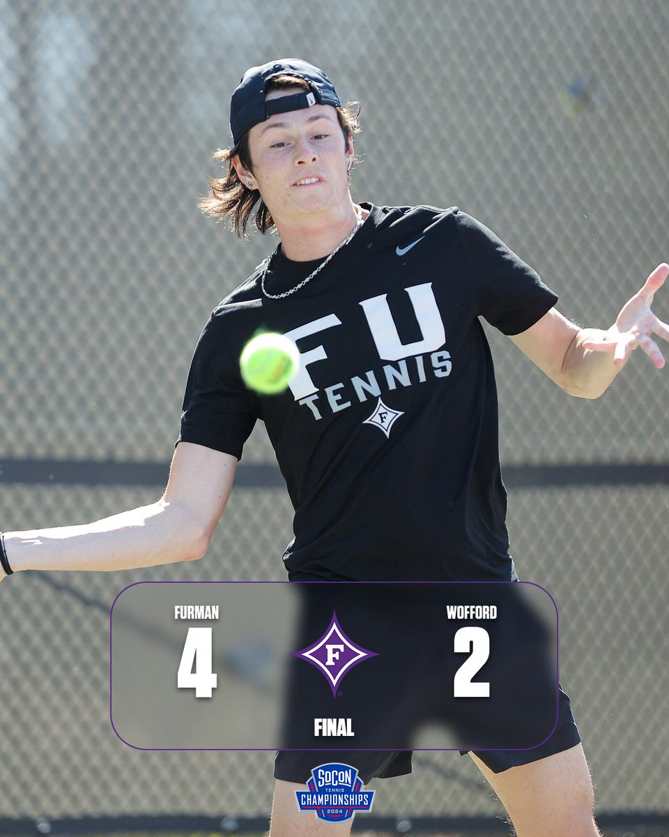 Furman moves on to the semifinals of the SoCon Men's Tennis Championship with tonight's 4-2 win over Wofford. The Paladins No. 2 seed Samford tomorrow at 3:30 p.m. #GoDins