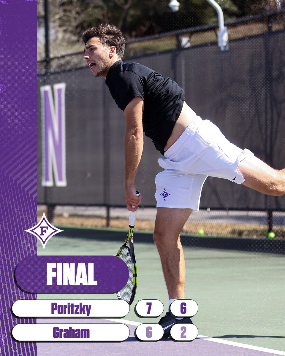 First team All-SoCon selection Elijah Poritzky tallied his eighth win of the season when he defeated Max Graham in straight sets, 7-6, 6-2. #GoDins