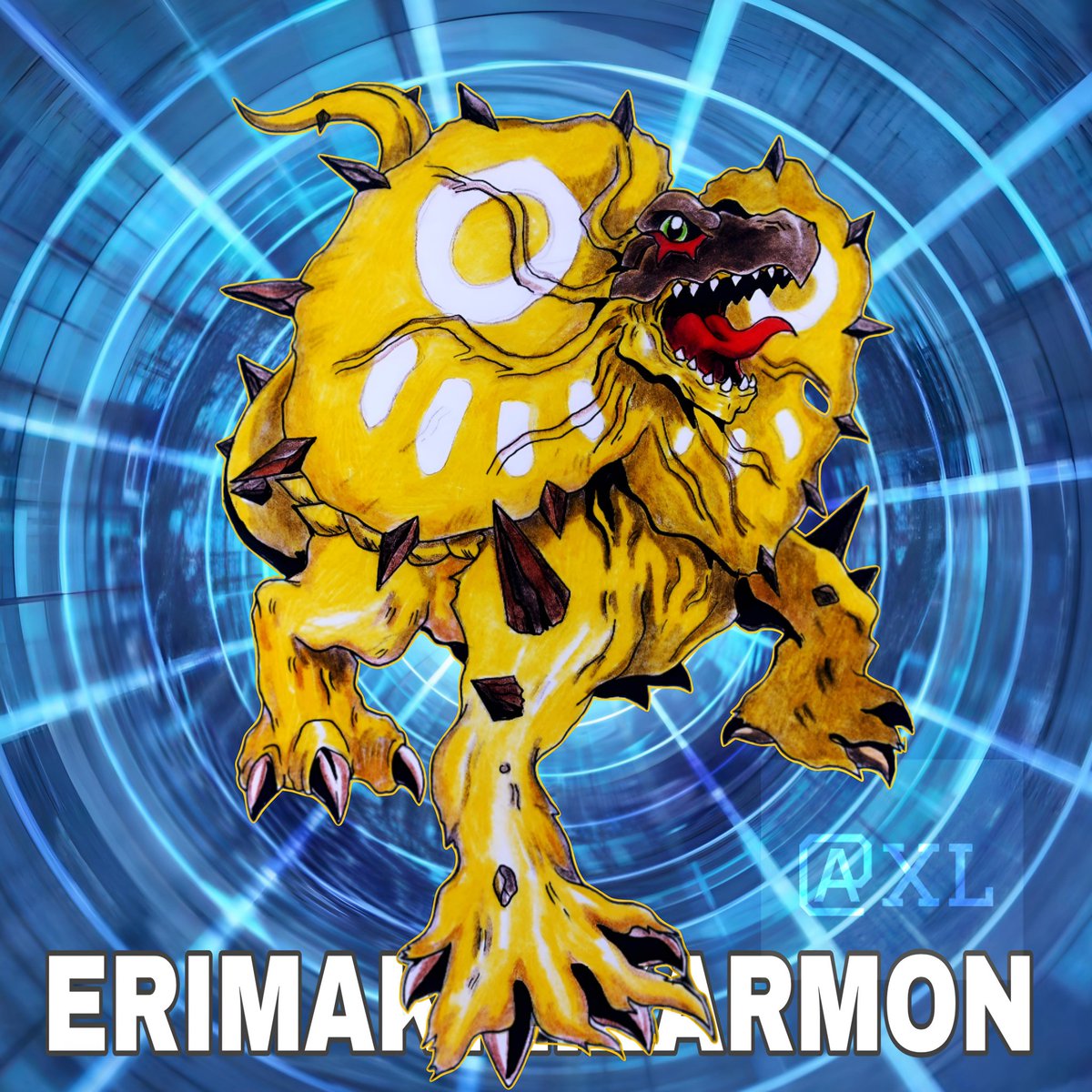 axl_hariadi's tweet photo. ERIMAKILIZARMON is a frilled lizard digimon. with wide tufts of sand as its defense. ERIMAKILIZARMON is a further evolution of SUNALIZARMON which has become an adult evolution. His ability is shooting sharp gravel. 
#DIGIMONLIBERATOR #digimon #digimonart #digimonfanmade https://t.co/7GGf5WNl7c