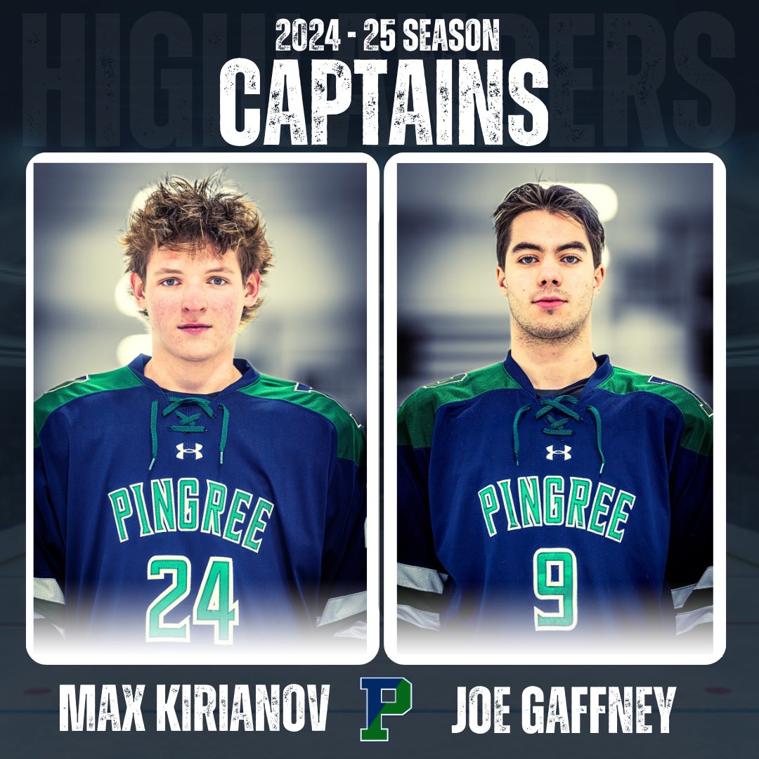 Congratulations to Joe Gaffney ‘25 and Max Kirianov ‘25 on being named Co-Captains for the 2024-2025 Season. We are excited for their leadership going forward! #highlanderhockey 

<a href="/pingreesports/">Pingree School Athletics</a> <a href="/PhilStacey_SN/">Phil Stacey</a> <a href="/NZPrepHockey/">NZPrepHockey</a>