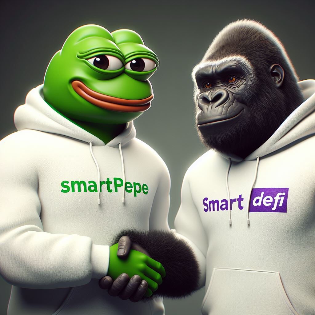 Meet the Smartest memeable memecoin, the first $PEPE on #SmartDeFi 🐸🦍 Check out: 🌐 smartpepe.lol