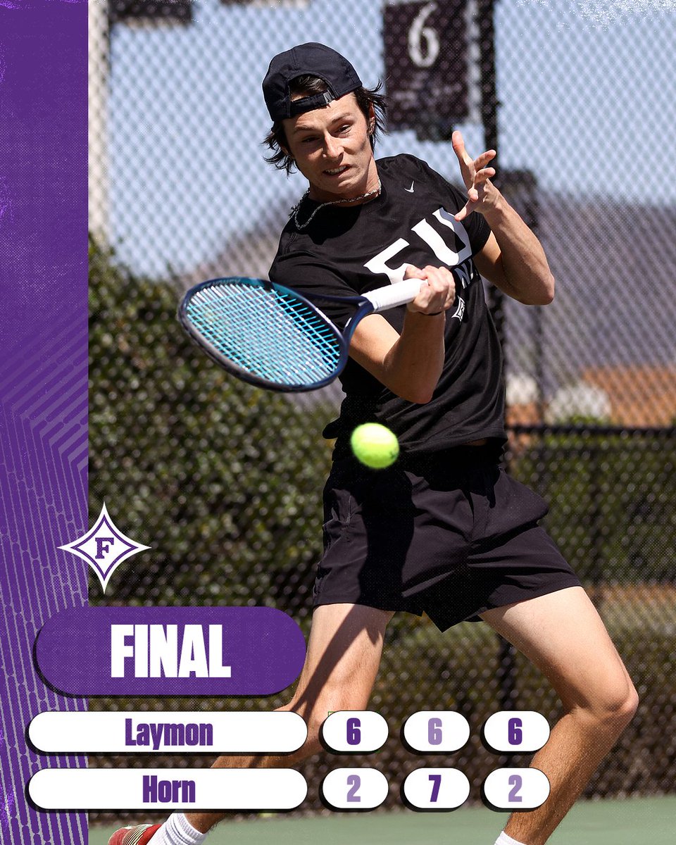 Connor Laymon held off Alex Horn in three sets for his fifth win of the year, 6-2, 6-7, 6-2 and advanced Furman to the semifinals of the SoCon Men's Tennis Championship. #GoDins