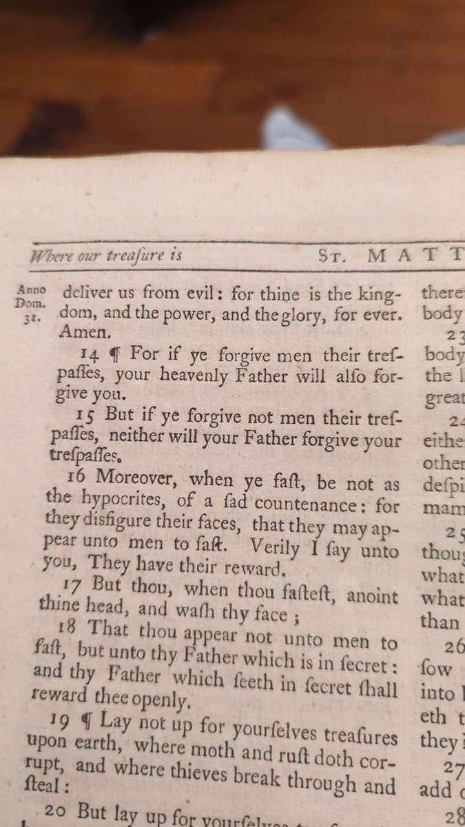 bluemontauk's tweet photo. This is out of a 1764 Bible, in the lap of my sister this evening, changed or not ? . ... She retrieved this gem from a UK thrift shop approx. 10 years ago. https://t.co/xZICEykYdi