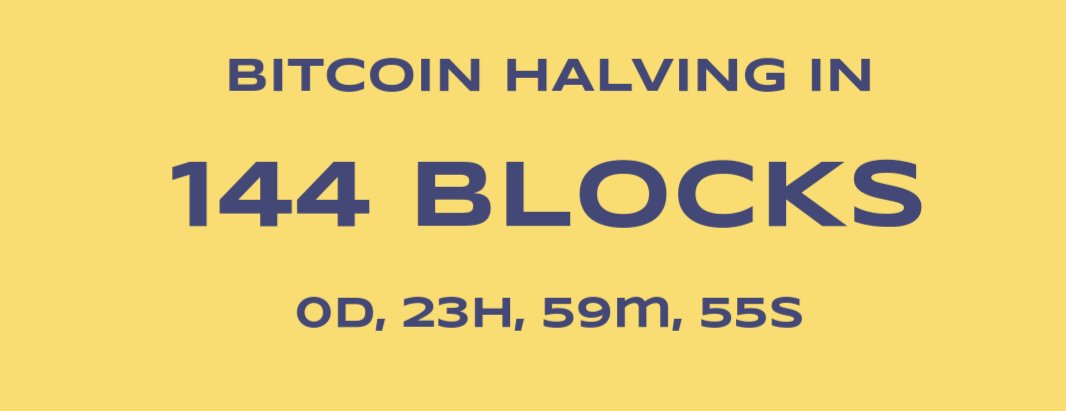 fewture's tweet photo. Less than 24h to #thehalving https://t.co/2pxrKu6NzD