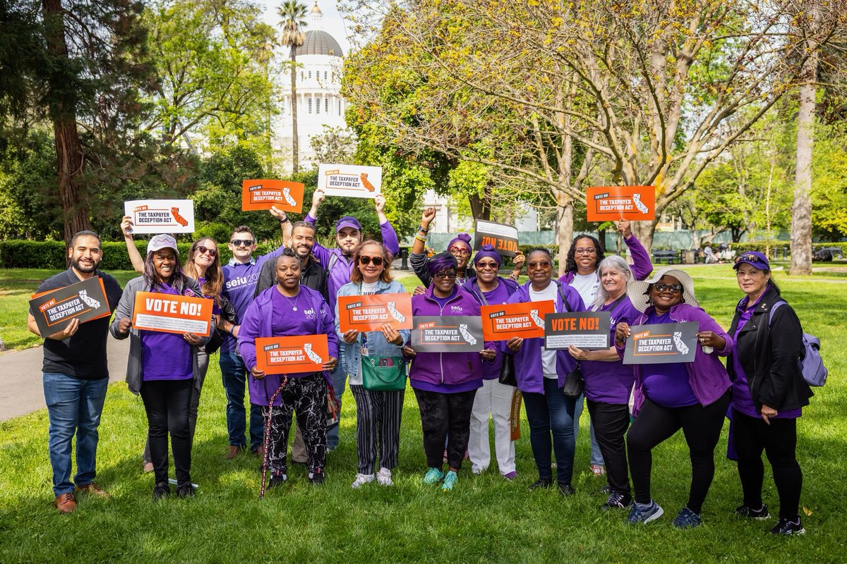 Yesterday, @SEIU2015 joined Californians in a saying NO to the Taxpayer Deception Act! We won't let wealthy real estate developers and landlords get out of paying their fair share for basic public services. @NoDeceptionCA