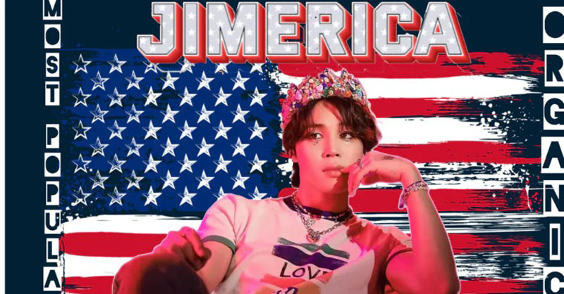 talkkpop_com's tweet photo. Jimin, the most popular &amp; ORGANIC SK artist in the USA