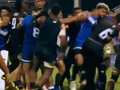 ‘Tempers flared, fists flew’ 🥊 Twelve players charged after shameful post-siren brawl 🚫 MORE 👉 bit.ly/3xEvt4d