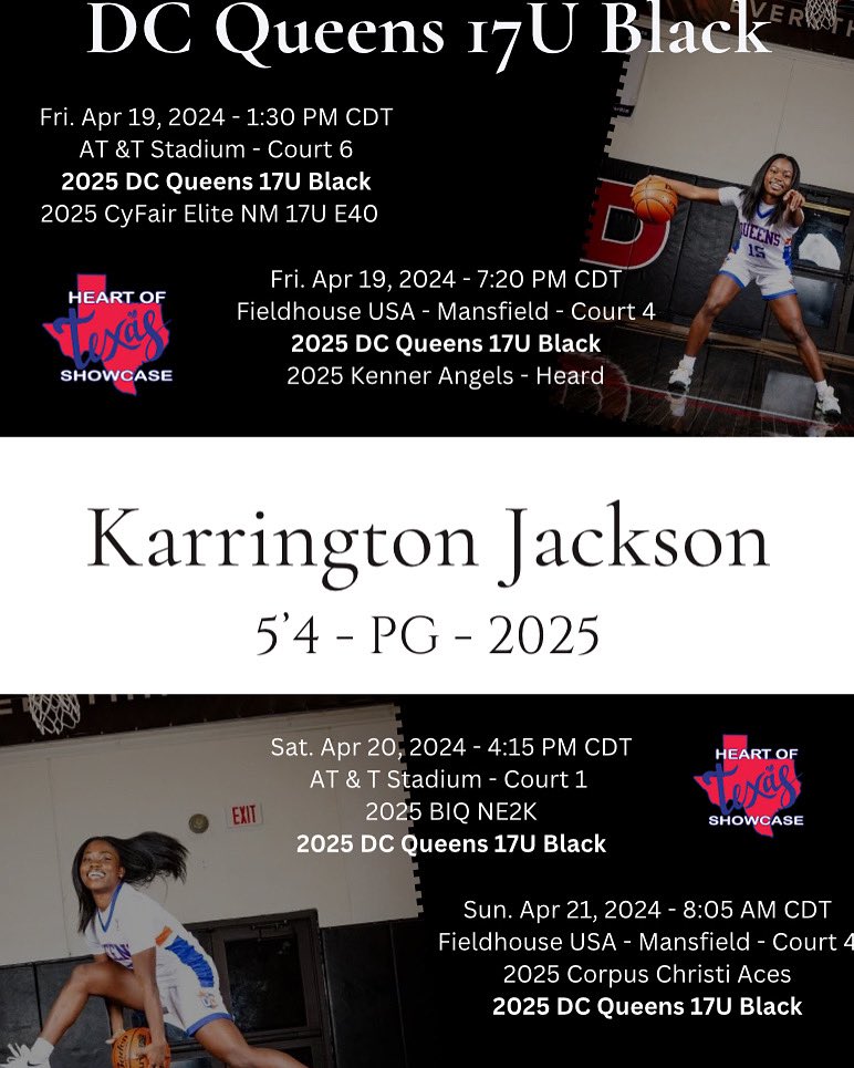 Come check us out this weekend at the Heart of Texas Showcase this weekend! <a href="/queens2024black/">DCQueensBlack2024</a> <a href="/PBRhoops/">Premier Basketball</a>