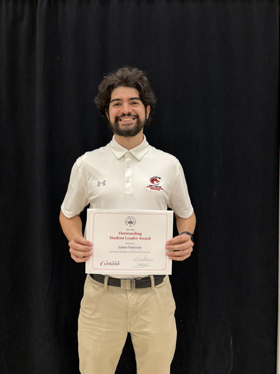 Honored to be nominated by both faculty and students as an Outstanding Student Leader at SUNY Cortland!! It was great to be recognized at the Leadership Banquet with all of the fellow leaders on campus🐉🔥