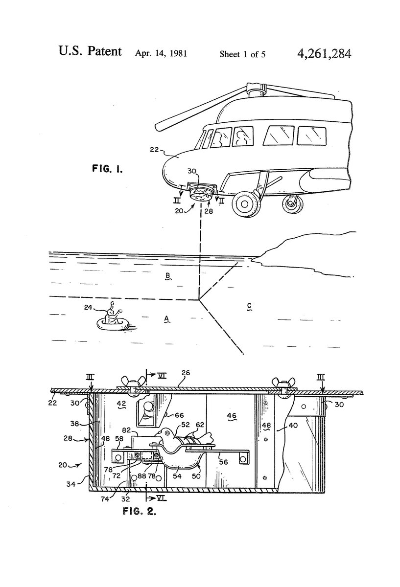 Schematic from the US Coast Guard's patent application for Project Sea Hunt, Apr. 1981 (courtesy of the US Patent Office)