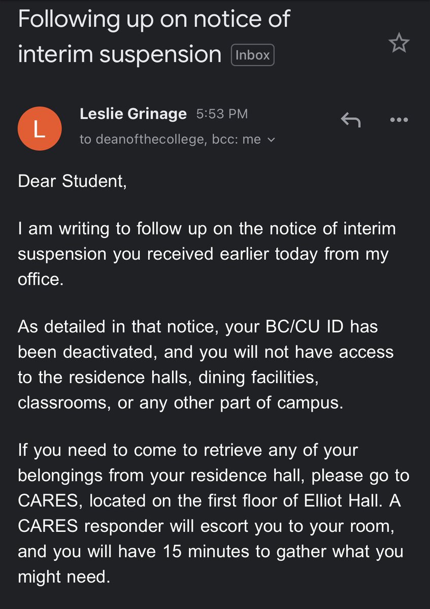 Giving us 15 minutes to pack up and leave from our housing is seriously twisted. I am not surprised at all — I am glad administration is finally showing their face to the general student body, because student organizers have known from the start how evil these administrators are.