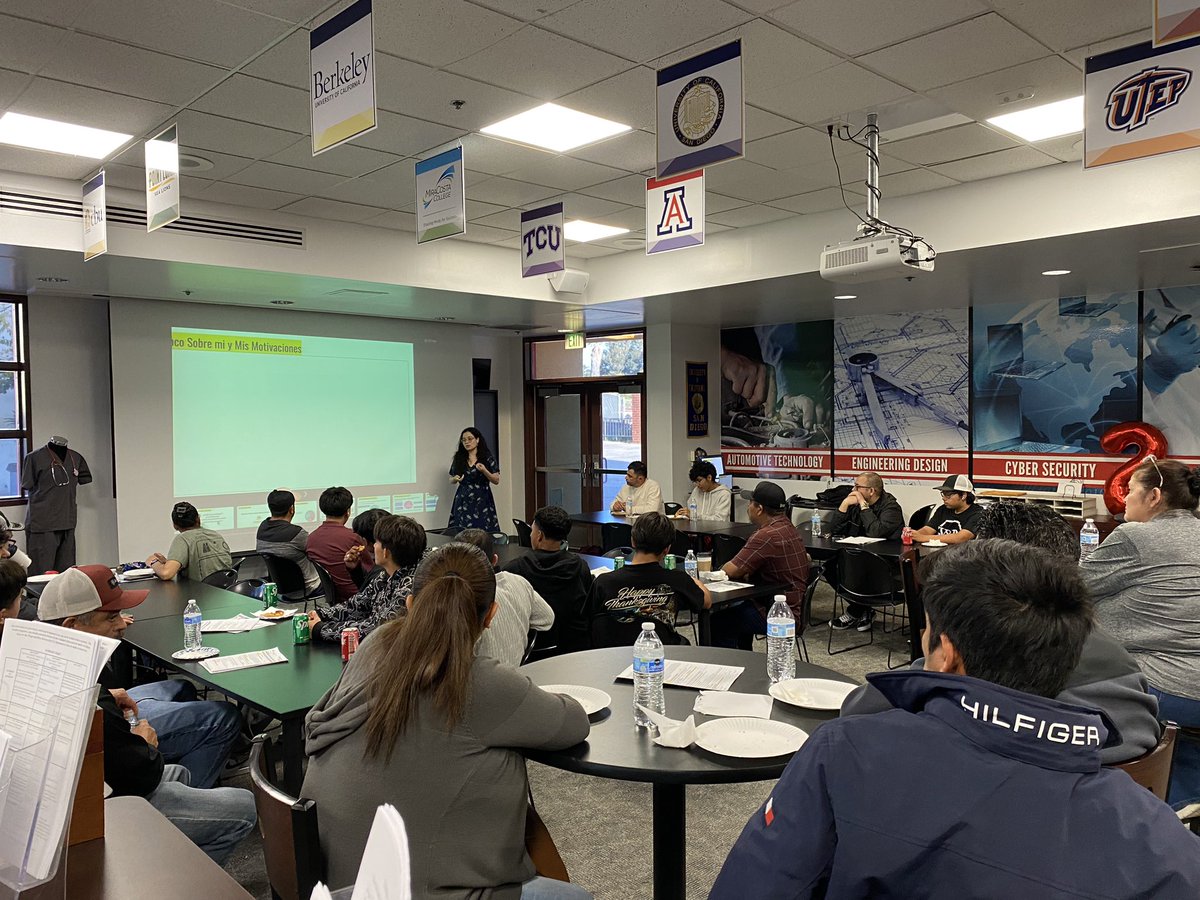 Board member Dr Wendy Ochoa conducting Pláticas with students and parents at <a href="/FHSWarriors/">Fallbrook High</a>