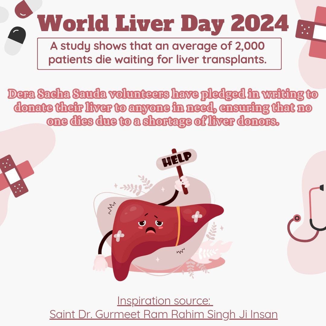 MadanSh29934221's tweet photo. Dera Sacha Sauda is examplery in liver donation. Inspired by Saint Dr MSG Insan, voulanteers of Dera Sacha Sauda have saved the lives of many people by donating organs.✅🙇🏻🙏
#WorldLiverDay #WorldLiverDay https://t.co/CnwjoiKhT1