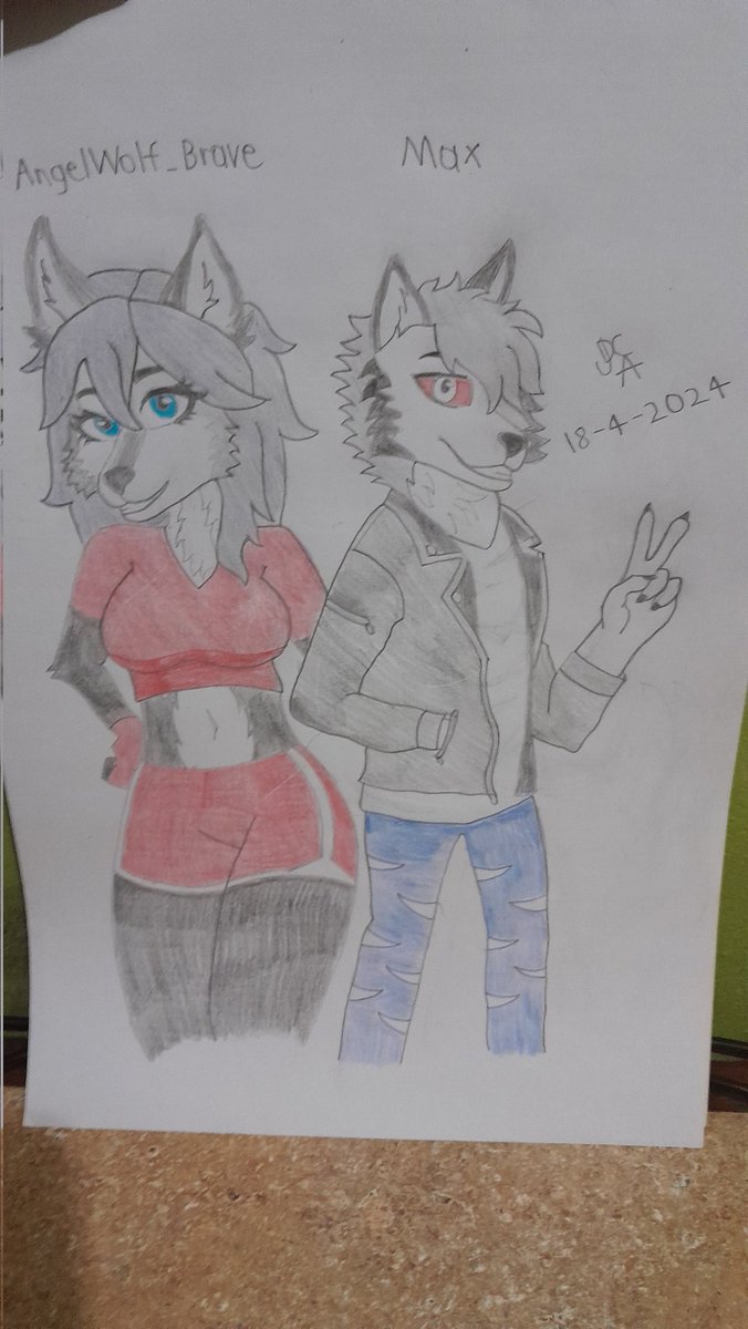 Les presento este fanart que hice de mi personaje Max, con el de mi bro <a href="/AngelWolfbrave/">AngelWolf_Brave</a>