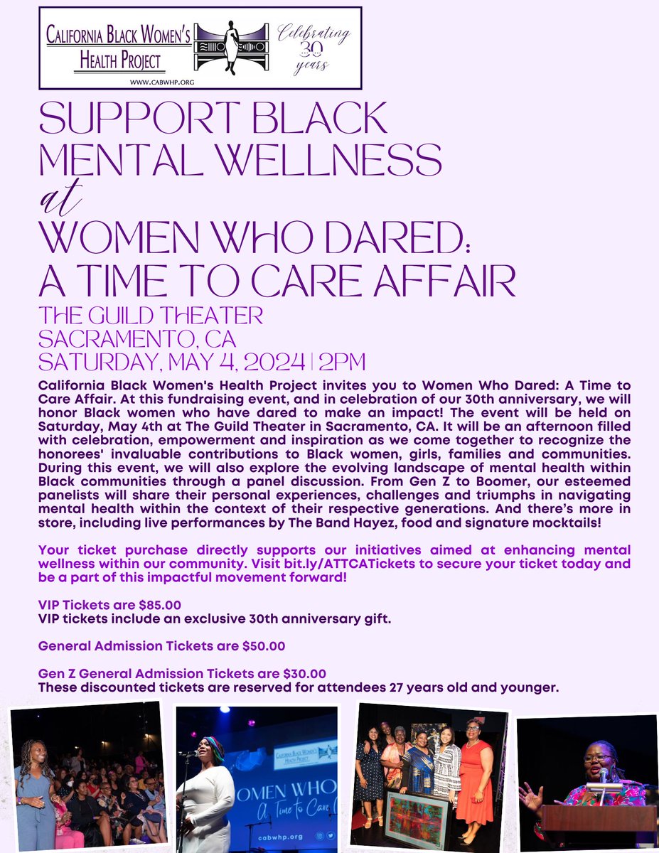 Get ready to celebrate Black women and mental wellness in Sacramento, CA on Saturday, May 4th! Don't wait! There are limited tickets available for Women Who Dared: A Time to Care Affair. Get your tickets today: bit.ly/ATTCATickets youtube.com/watch?v=lcn4KG…