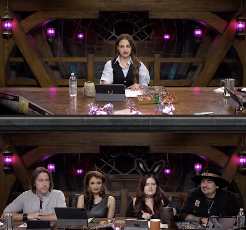 firefly_spirit's tweet image. this feels right. she does deserve an entire side of the table to herself. #CriticalRoleSpoilers #CriticalRole
